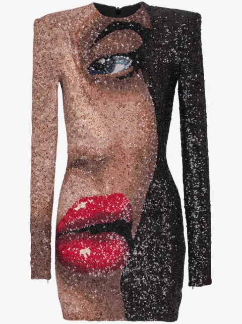 Balmain Partial Face short dress 