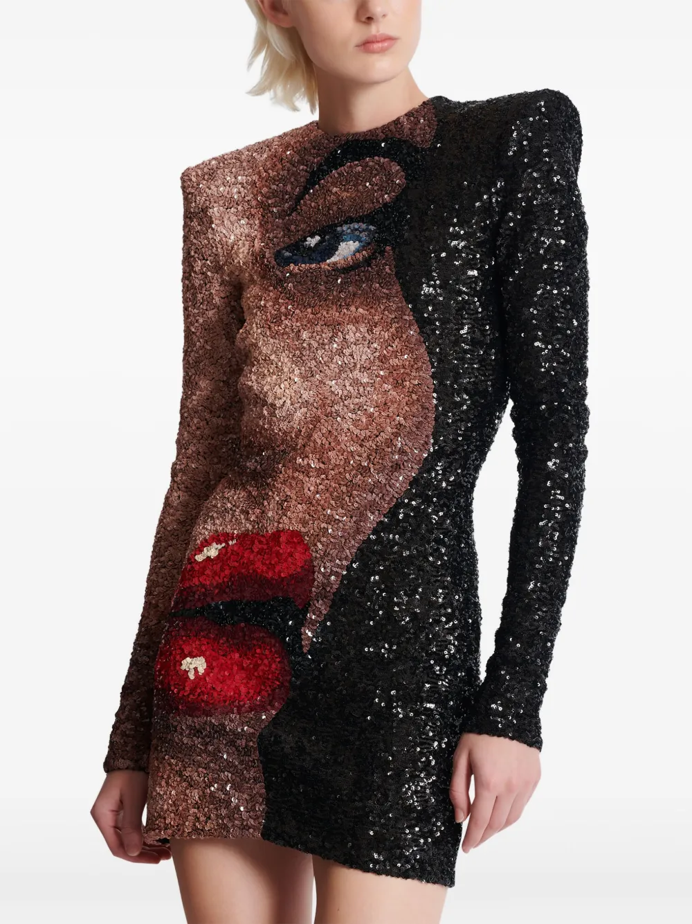 Balmain Partial Face mini-jurk Zwart