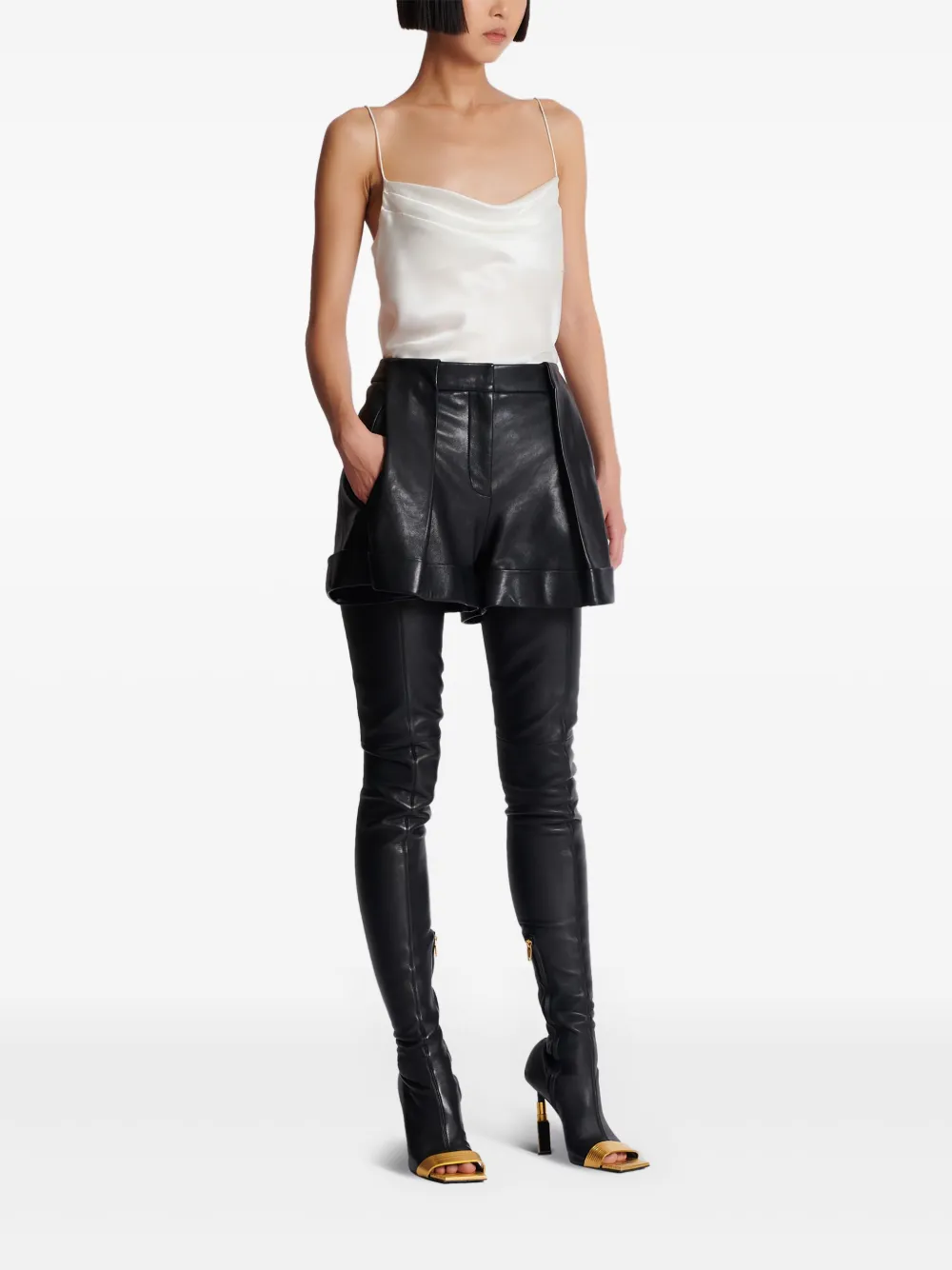 Balmain Geplooide shorts Zwart