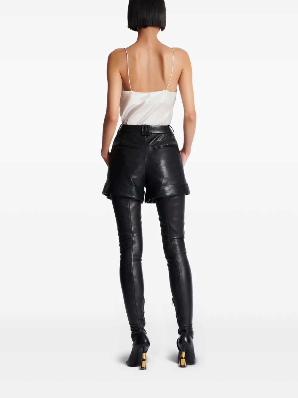 Balmain Geplooide shorts Zwart