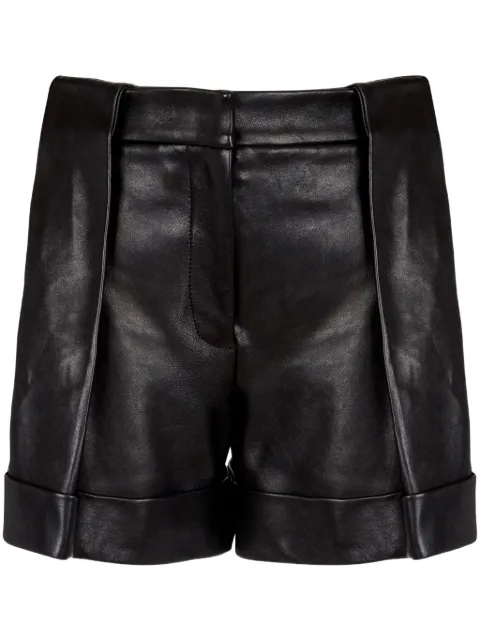 Balmain pleated leather shorts