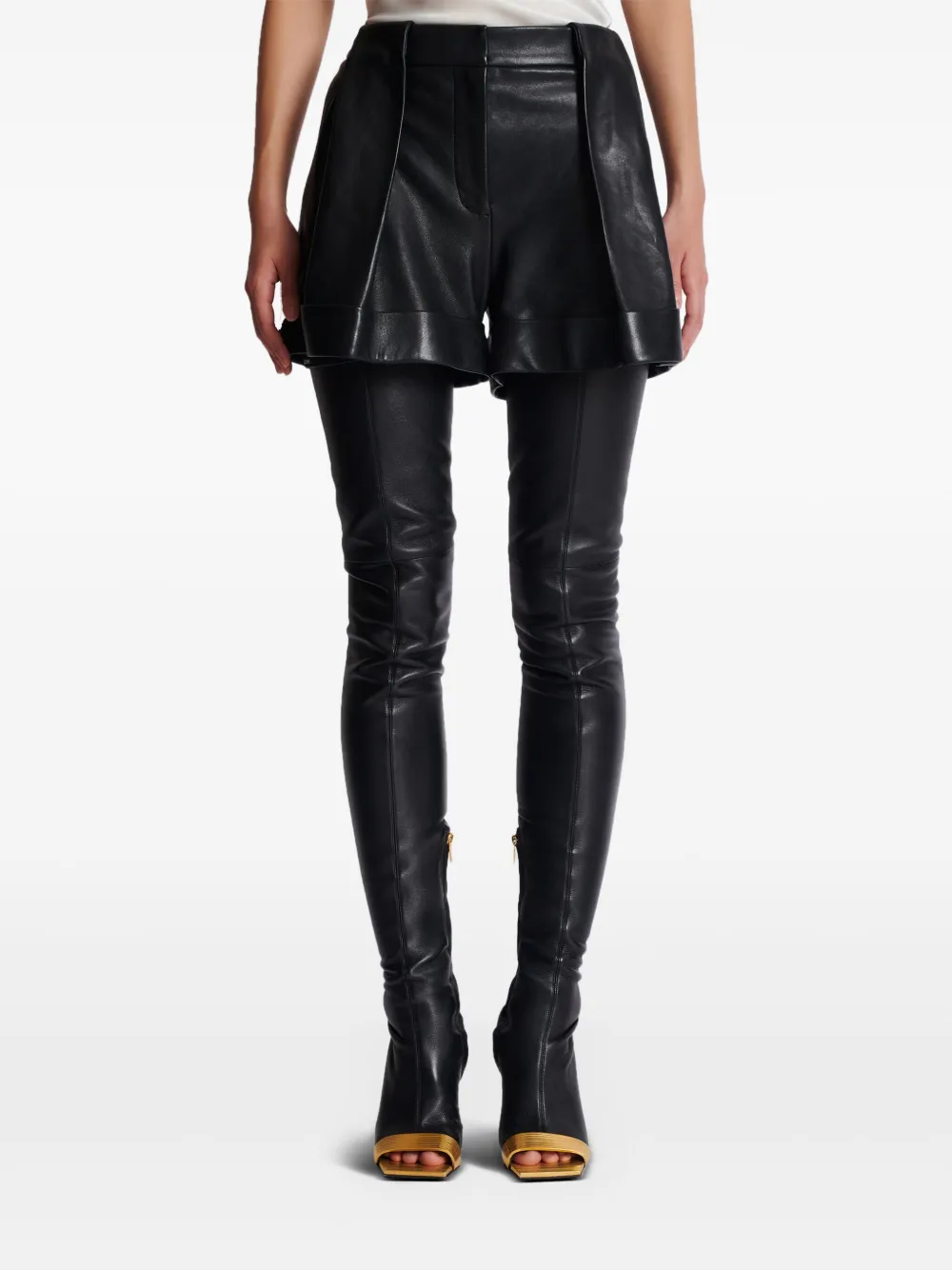 Balmain Geplooide shorts Zwart
