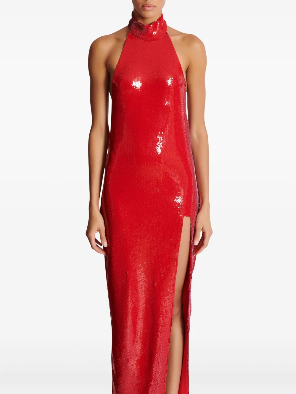 Balmain Maxi-jurk met pailletten Rood