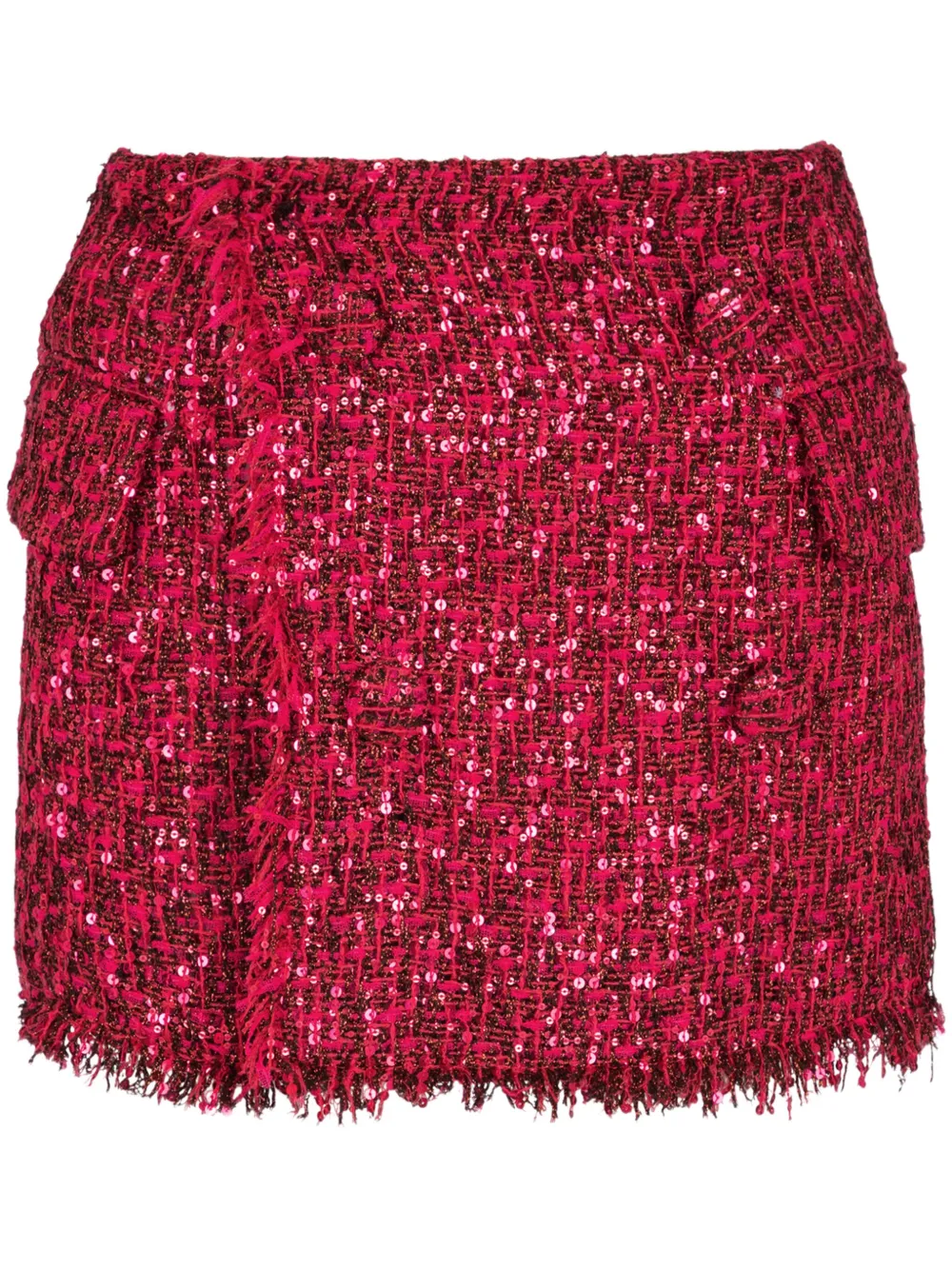 Balmain Tweed mini-shorts met knoopdetail Rood