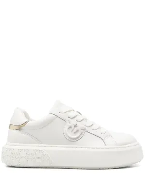 VIP【関税送料無料】希少 PINKO WHITE AND SILVER SNEAKERS Logo sneakers with silver details