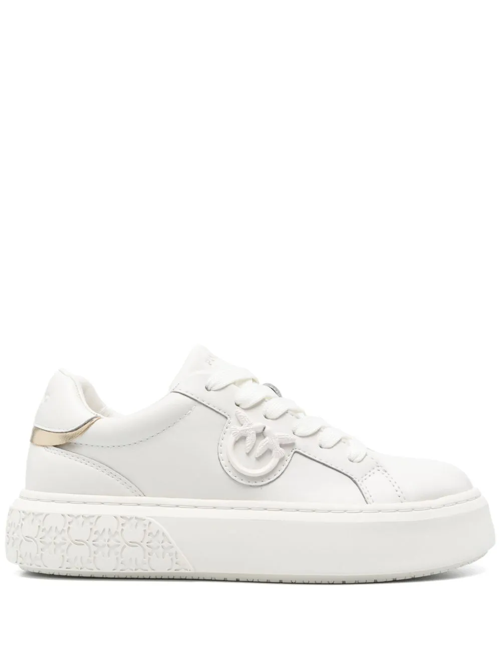 Pinko Yoko Leather Sneakers With Logo In White | ModeSens