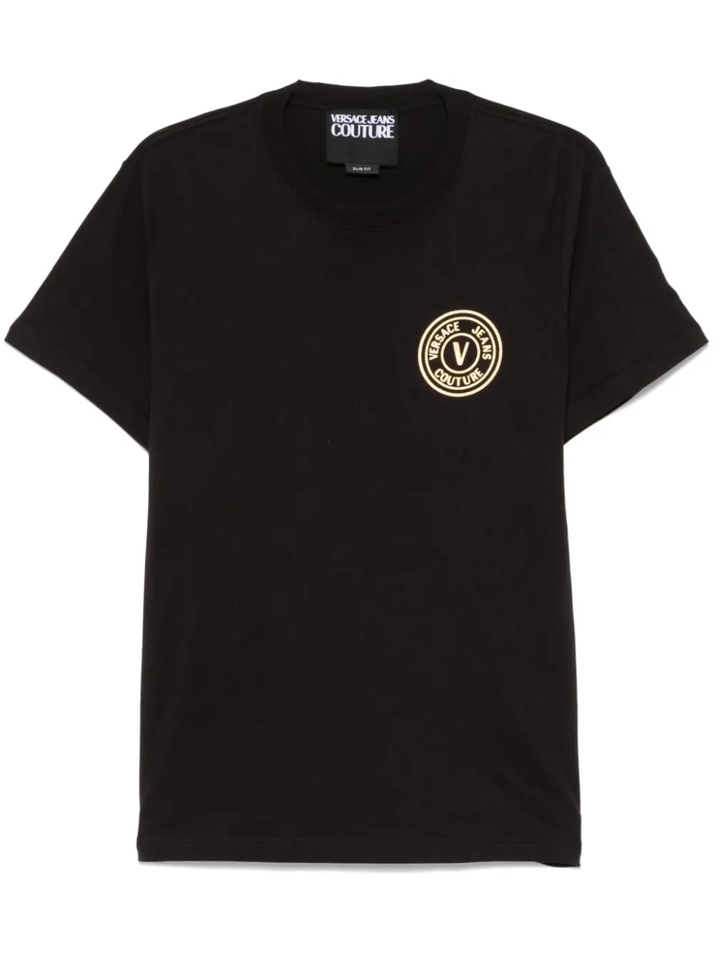 Shop Versace Jeans Couture Logo-print T-shirt In Black