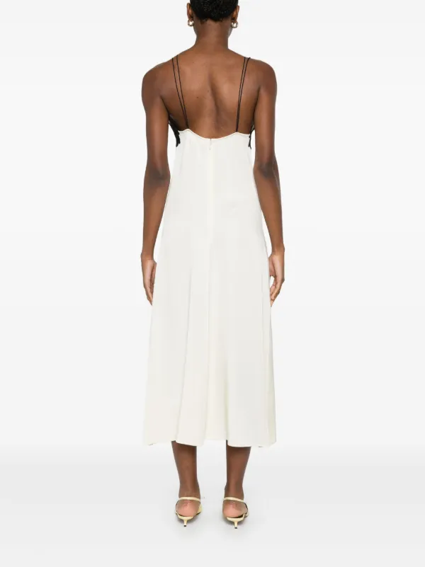 Jil Sander lace-trimmed Midi Dress | Neutrals | FARFETCH ID Jil Sander lace-trimmed Midi Dress | Neutrals | FARFETCH ID