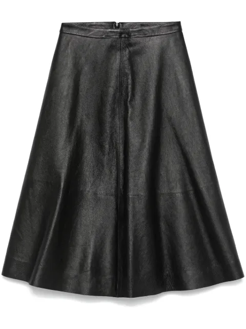 Balenciaga falda midi en cuero