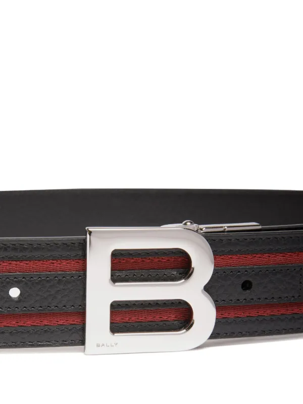 BALLYレザー ベルト Bロゴ 黒 赤 Bally B-logo Leather Belt | Brown | FARFETCH