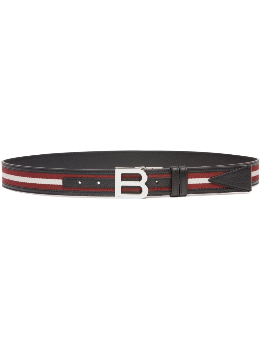 Bally Leren riem met B-logo Bruin