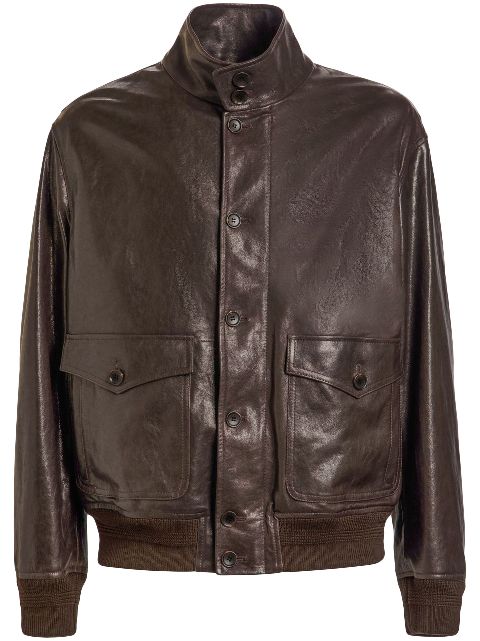 Bally chamarra bomber de cuero