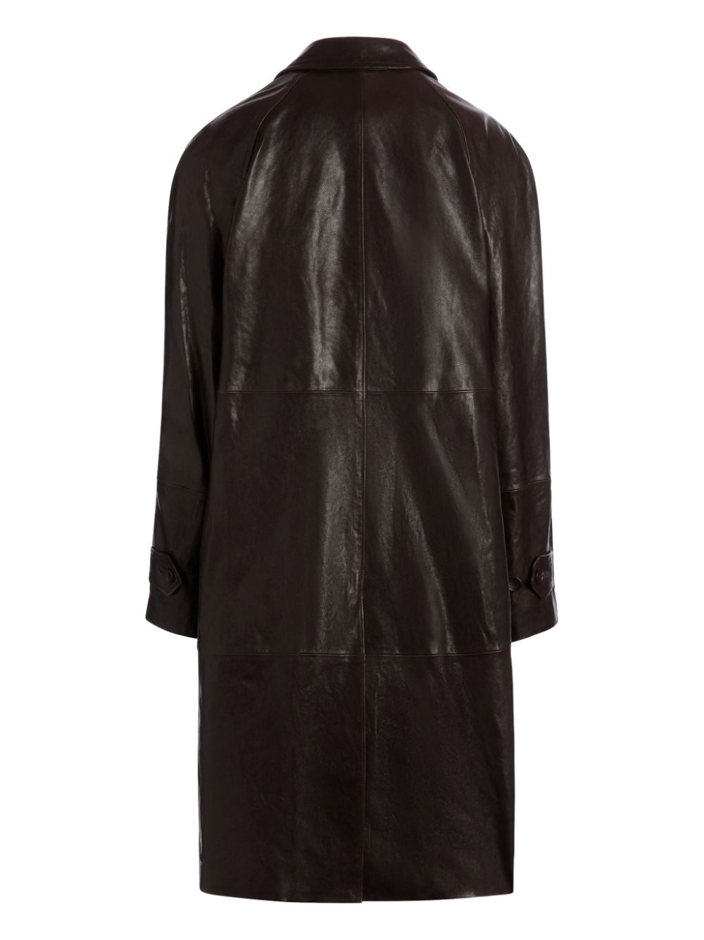 Bally leather midi coat - Bruin