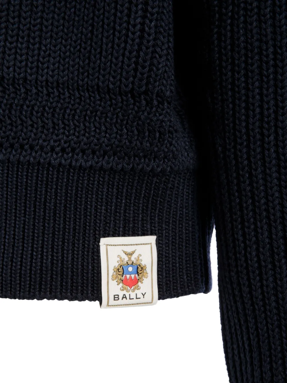 Bally Chunky Rib Jumper In Blue