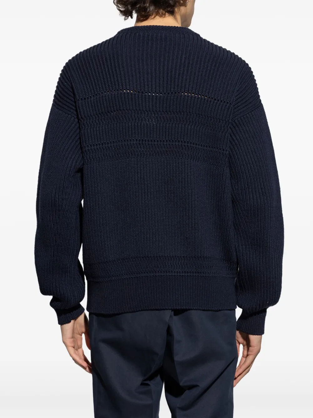Bally Grofgeribbelde trui Blauw
