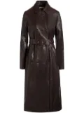 Bally belted leather coat - Brown