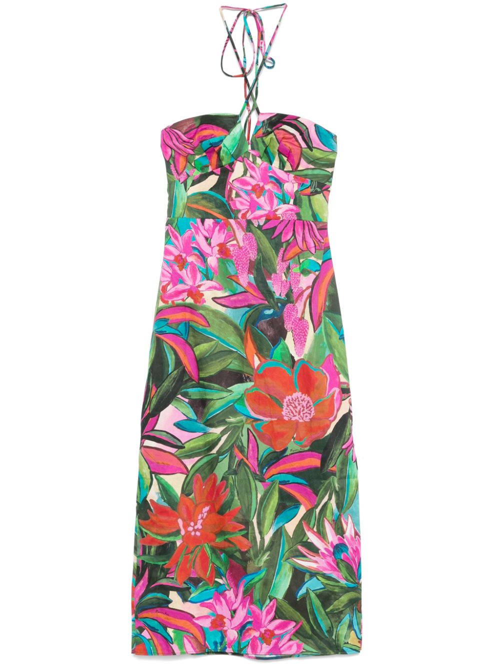 floral-print midi dress