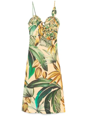FARM Rio Foliage Sketch Maxi Dress | Brown | FARFETCH
