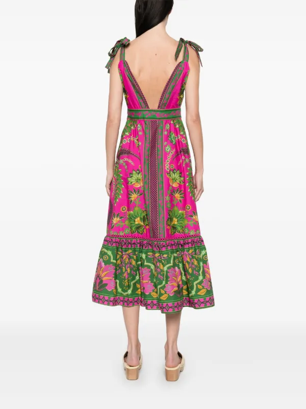 open lace back dress Farm Rio Pink Pineapple Maxi Dress main image 0