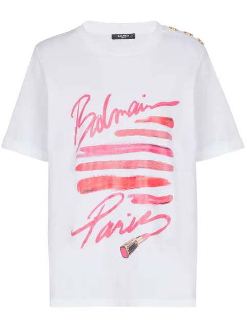 Balmain Lipstick-print T-shirt