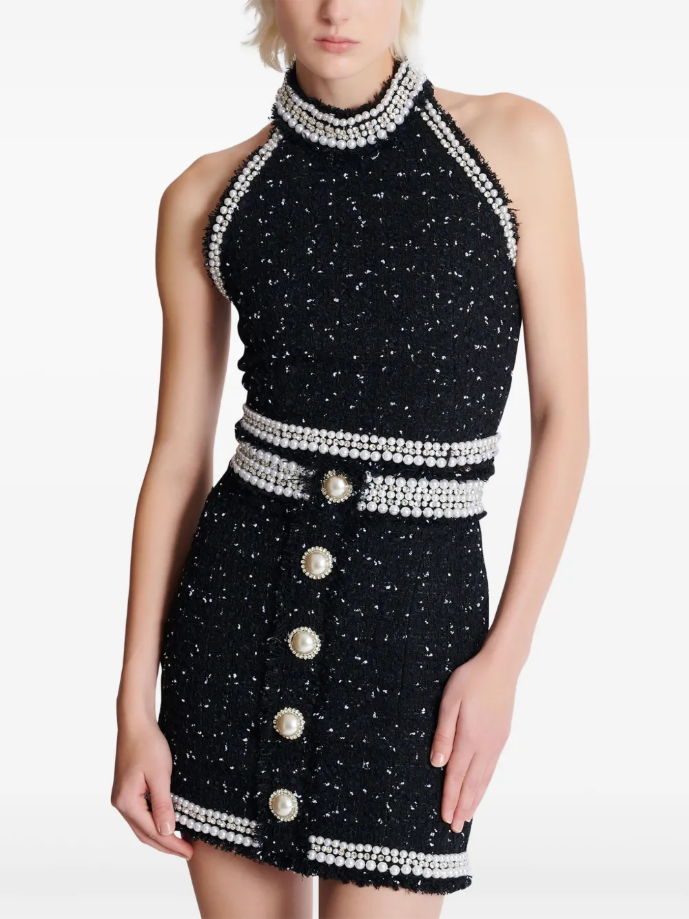 Balmain halterneck tweed cropped top | Image 7