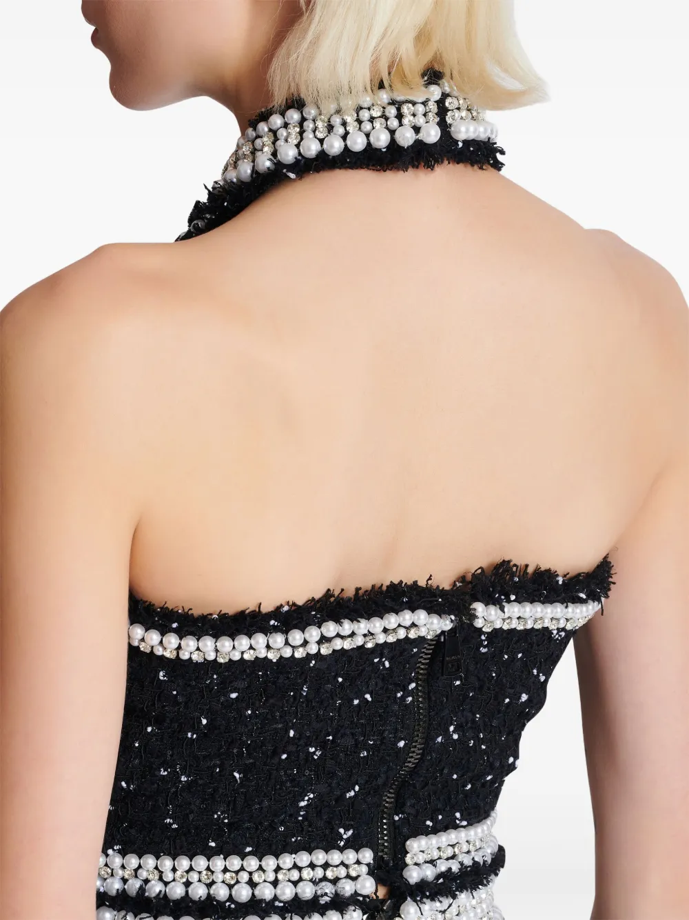 Balmain halterneck tweed cropped top | Image 6