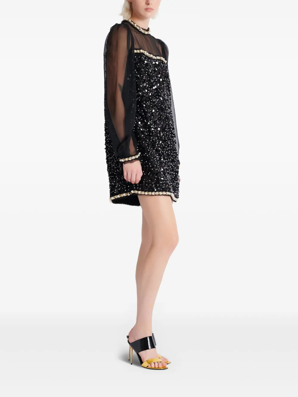Balmain Jurk met pailletten Zwart