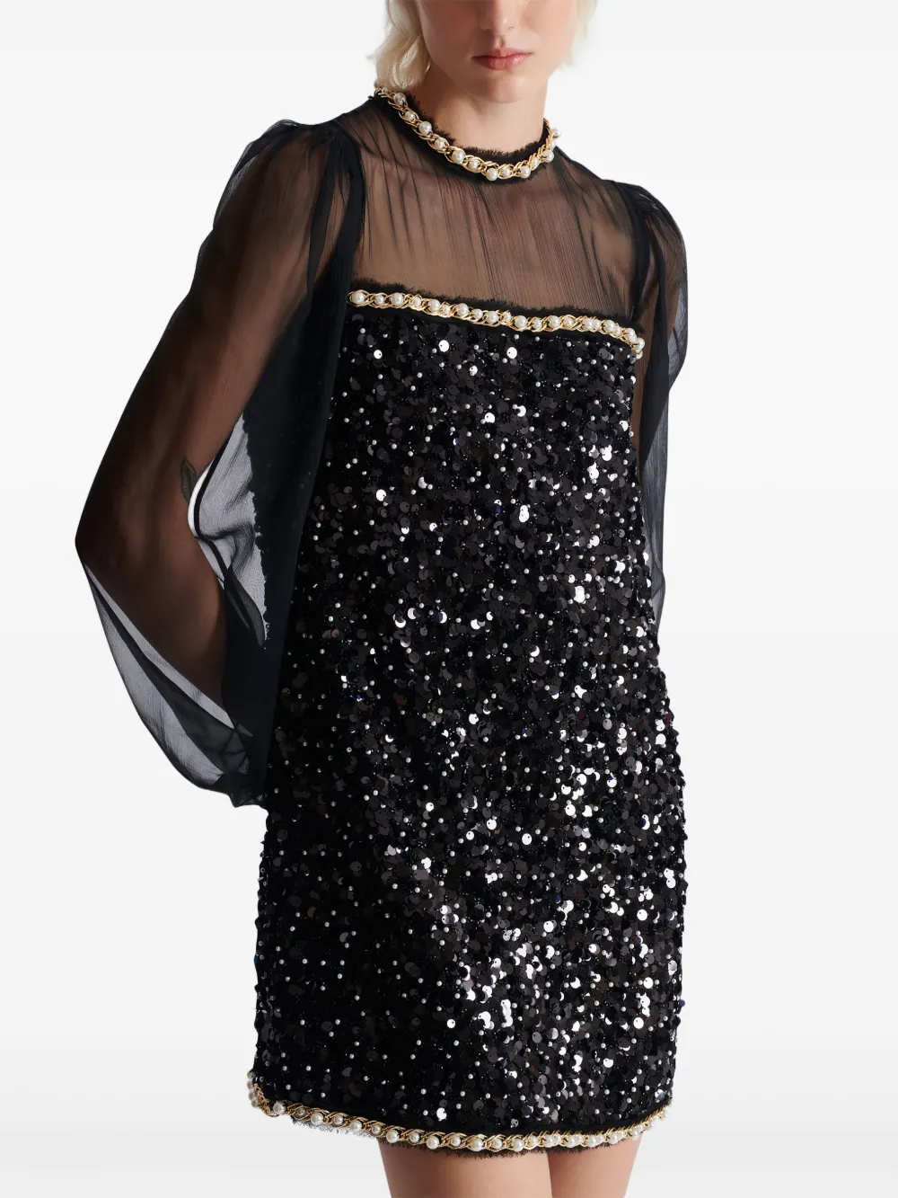 Balmain Jurk met pailletten Zwart