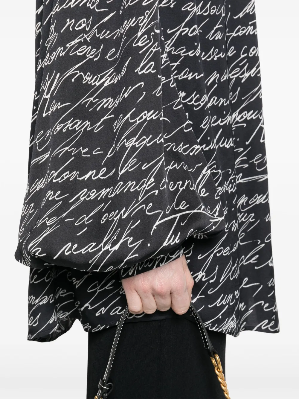 Shop Balmain Love Letter-print Blouse In 黑色