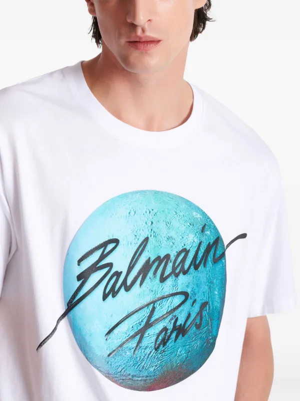Balmain Paris & Planet T-shirt | White | FARFETCH