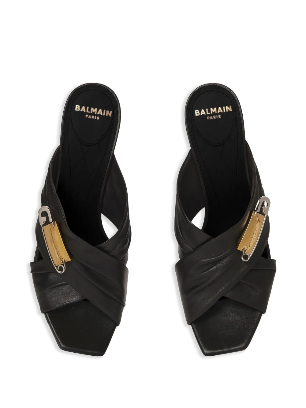 Balmain Safety Pin mules Blue