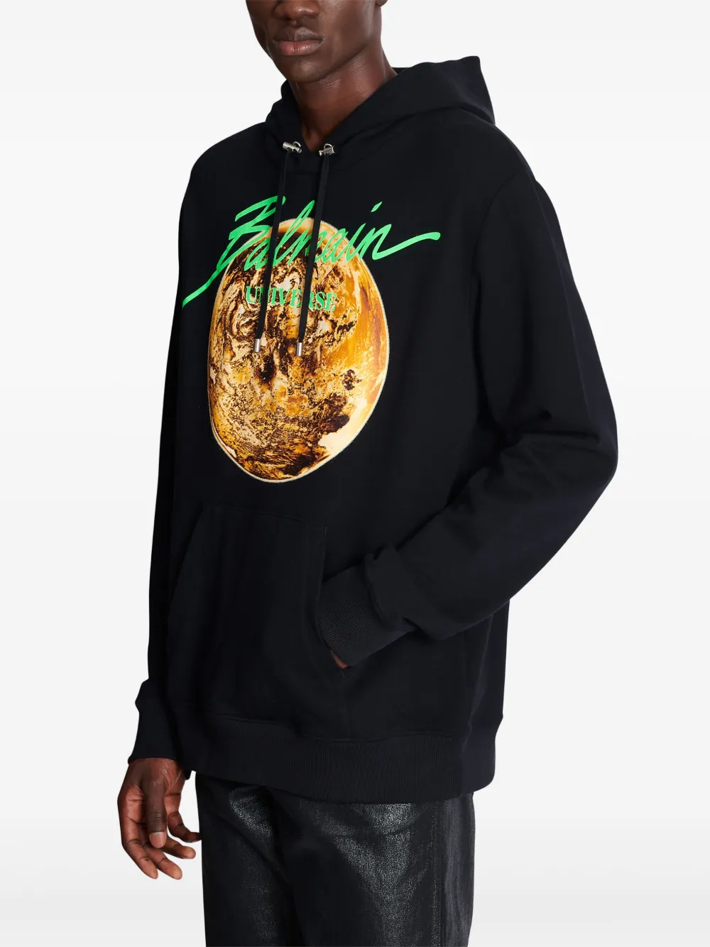 Balmain Hoodie met print Zwart