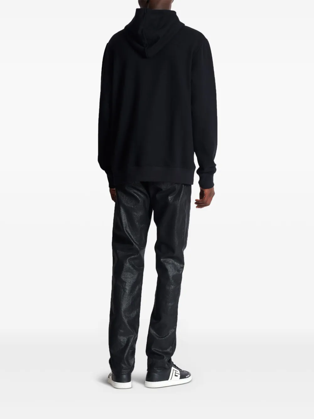 Balmain Hoodie met print Zwart