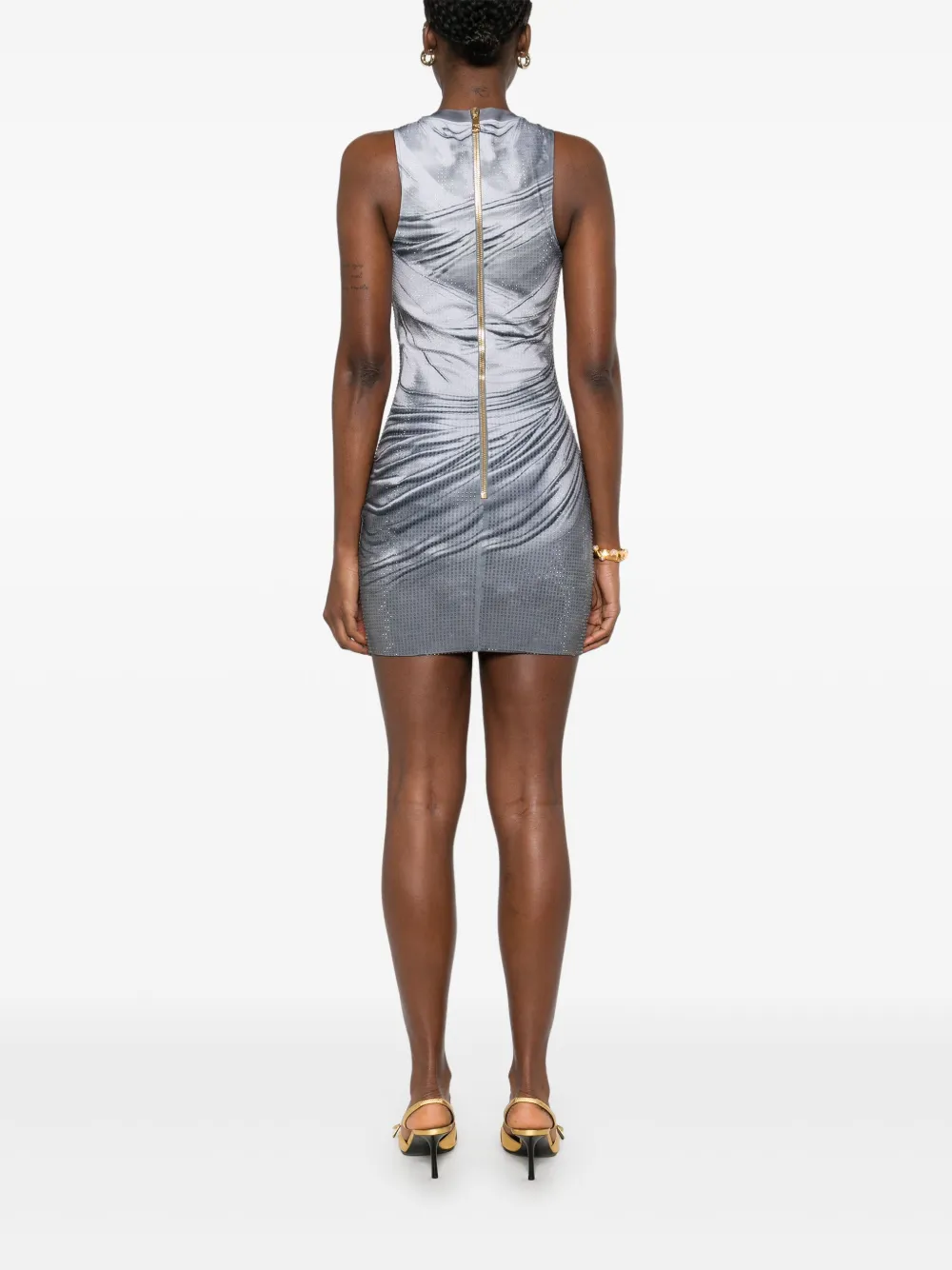 Balmain Mini-jurk met print Grijs