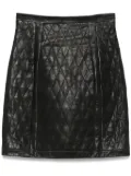 Balmain quilted leather mini skirt - Black