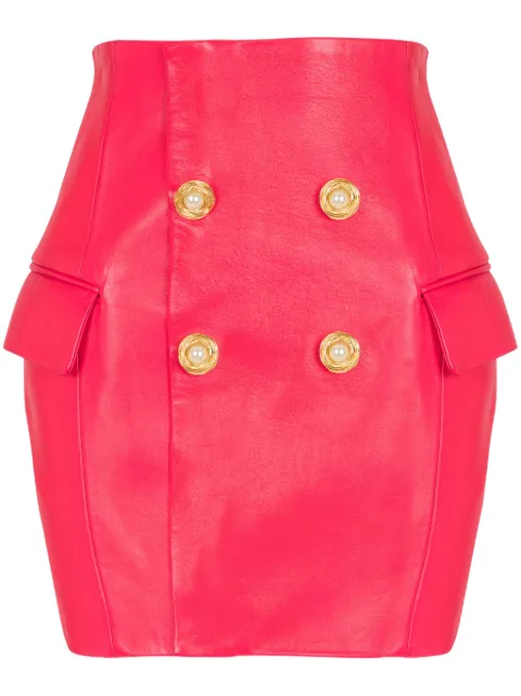 Balmain lambskin mini skirt