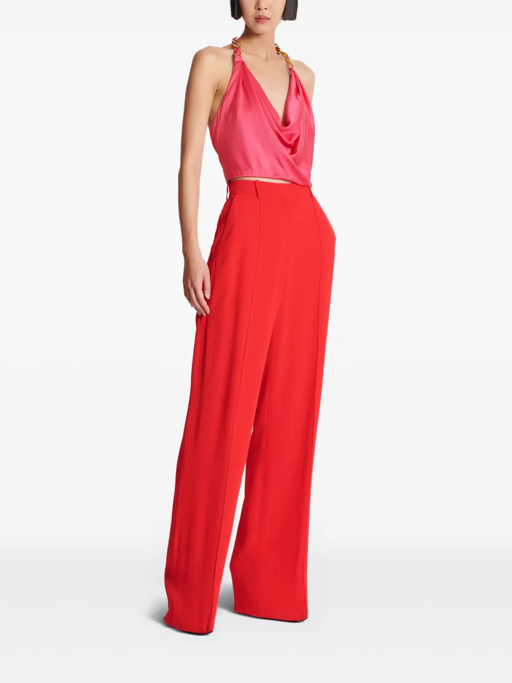 Balmain Flared pantalon Rood