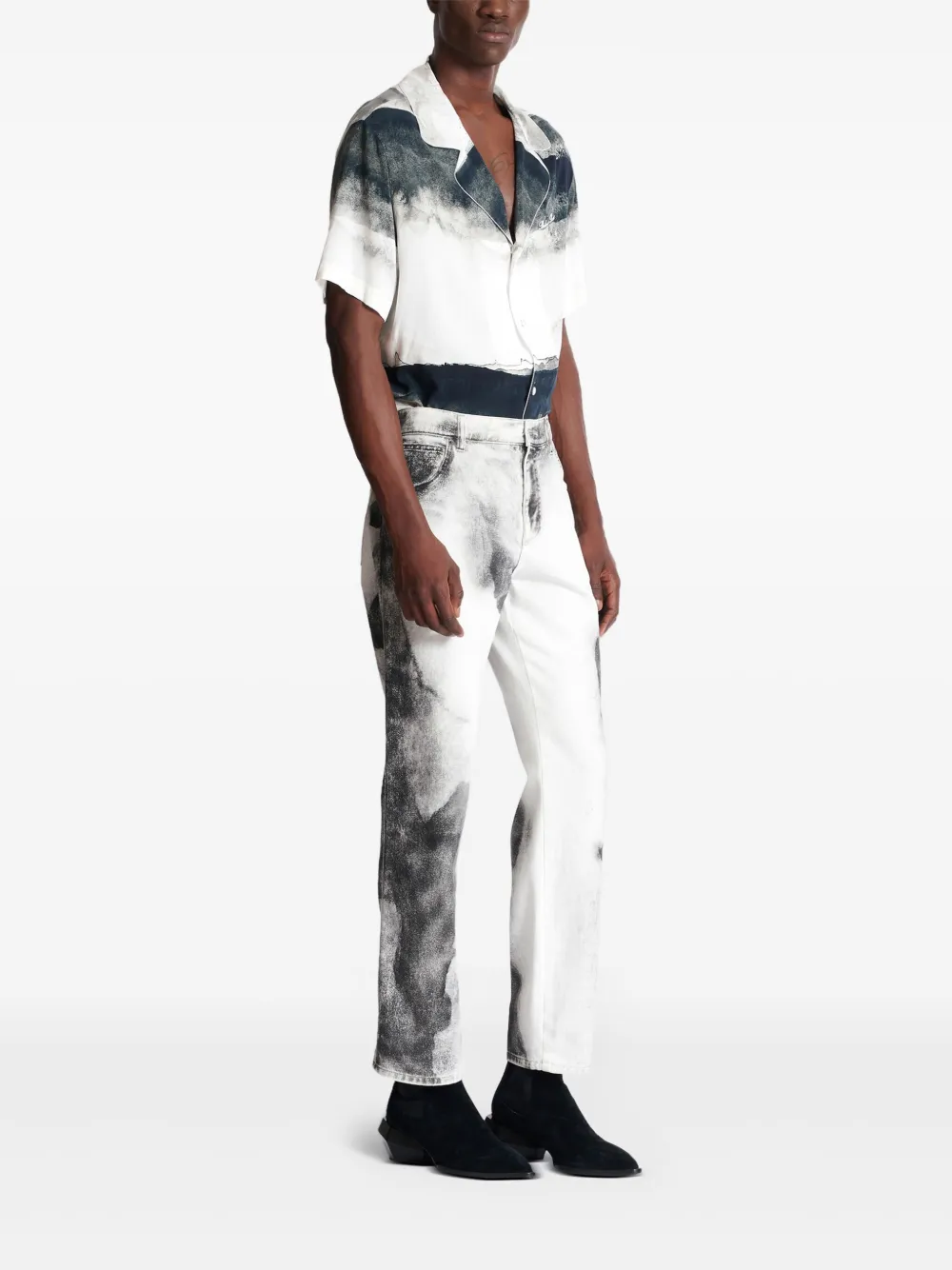 Balmain Jeans met maanprint Wit