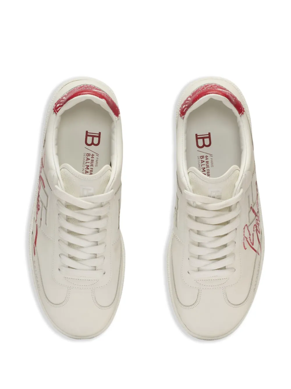 Balmain Swan-Lipstick trainers White