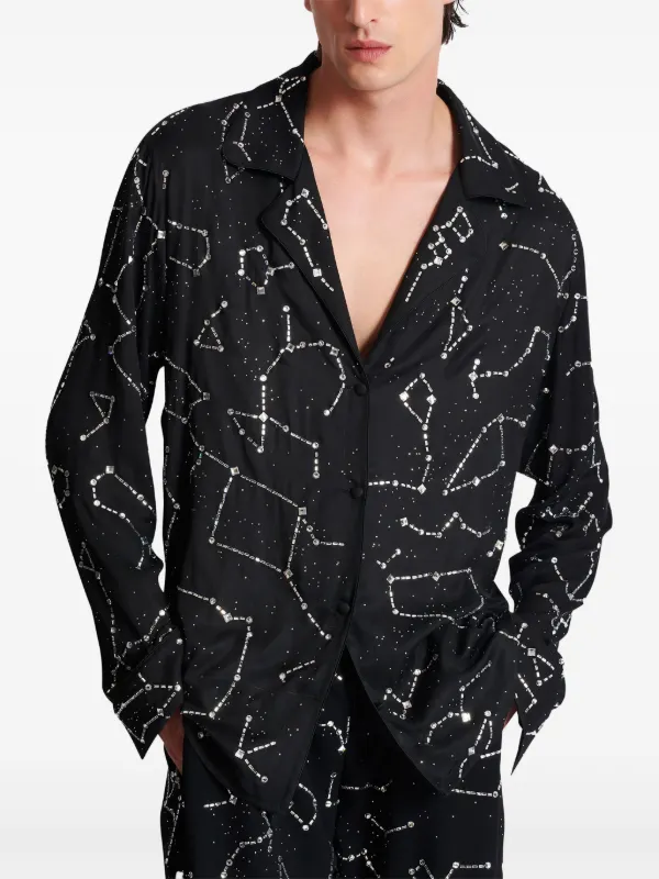 constellation dress shirt Constellation Space Long Sleeve Men Button Up Shirt, Universe Stars Ga Starcove Fashion