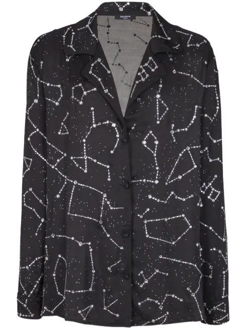 Balmain camisa con constelación bordada
