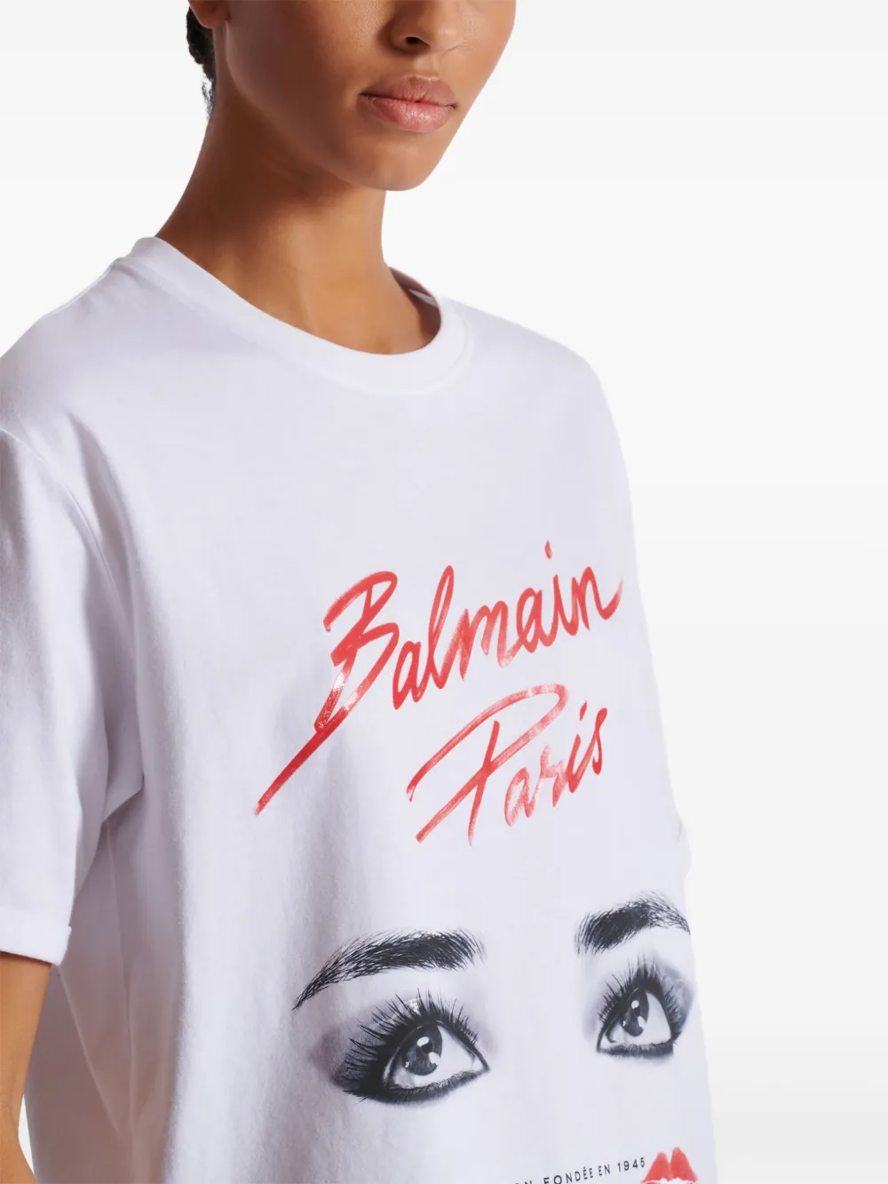 関税込★BALMAIN Beauty Eyes プリント Tシャツ Balmain Eyes プリント Tシャツ | ホワイト | FARFETCH JP