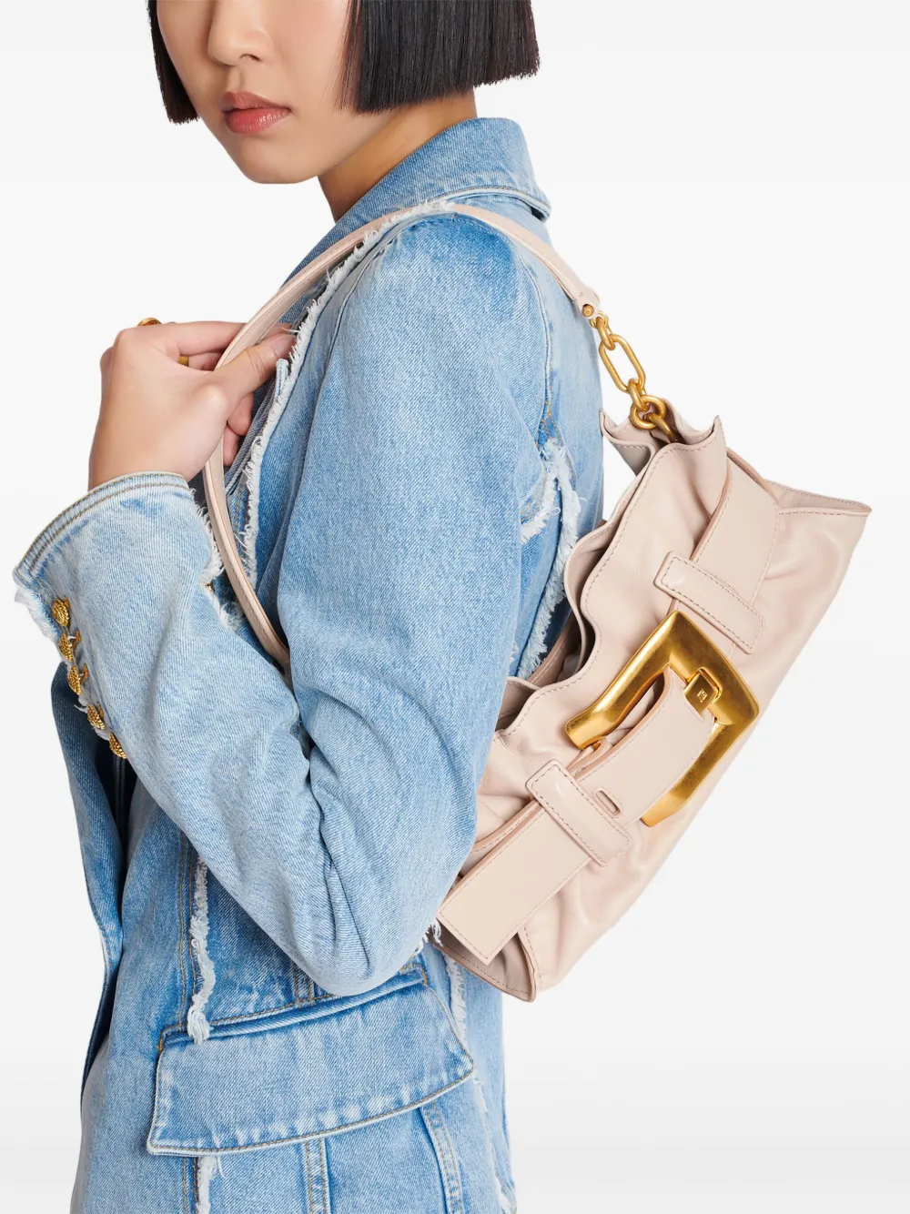 Balmain Anthem schoudertas Beige