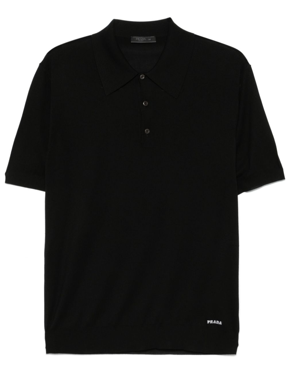 Prada embroidered-logo polo shirt Zwart