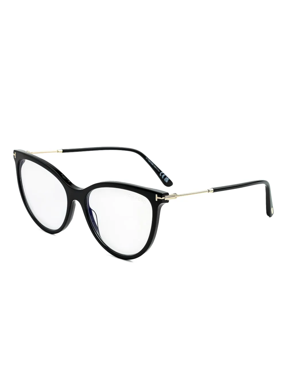 TOM FORD Eyewear cat-eye gold-detail glasses Zwart
