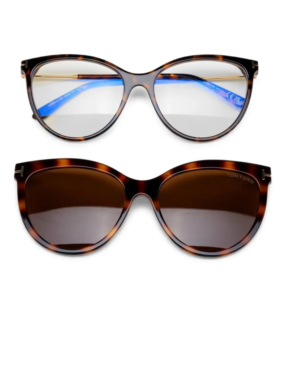 TOM FORD Eyewear tortoiseshell cat-eye glasses - ブラウン TOM FORD Eyewear tortoiseshell cat-eye glasses - ブラウン