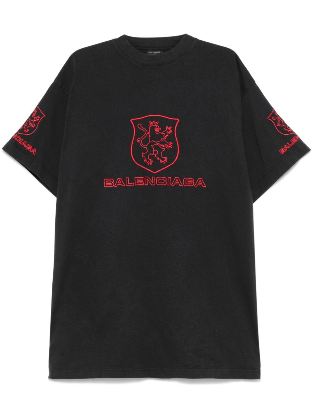 Balenciaga T-shirt met geborduurd logo Zwart