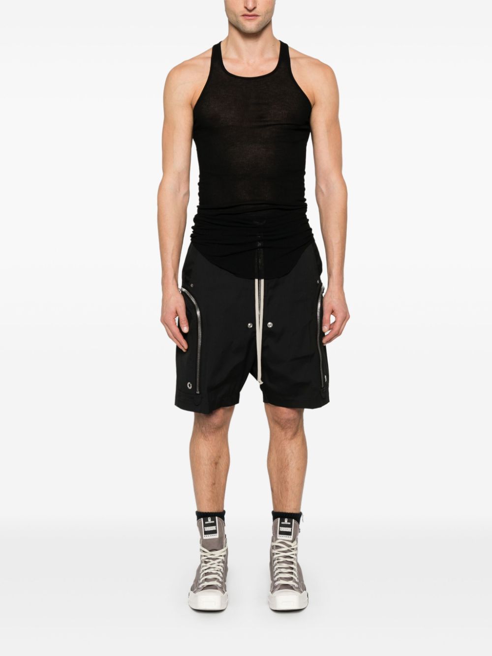 Rick Owens Geribbelde tanktop - Zwart