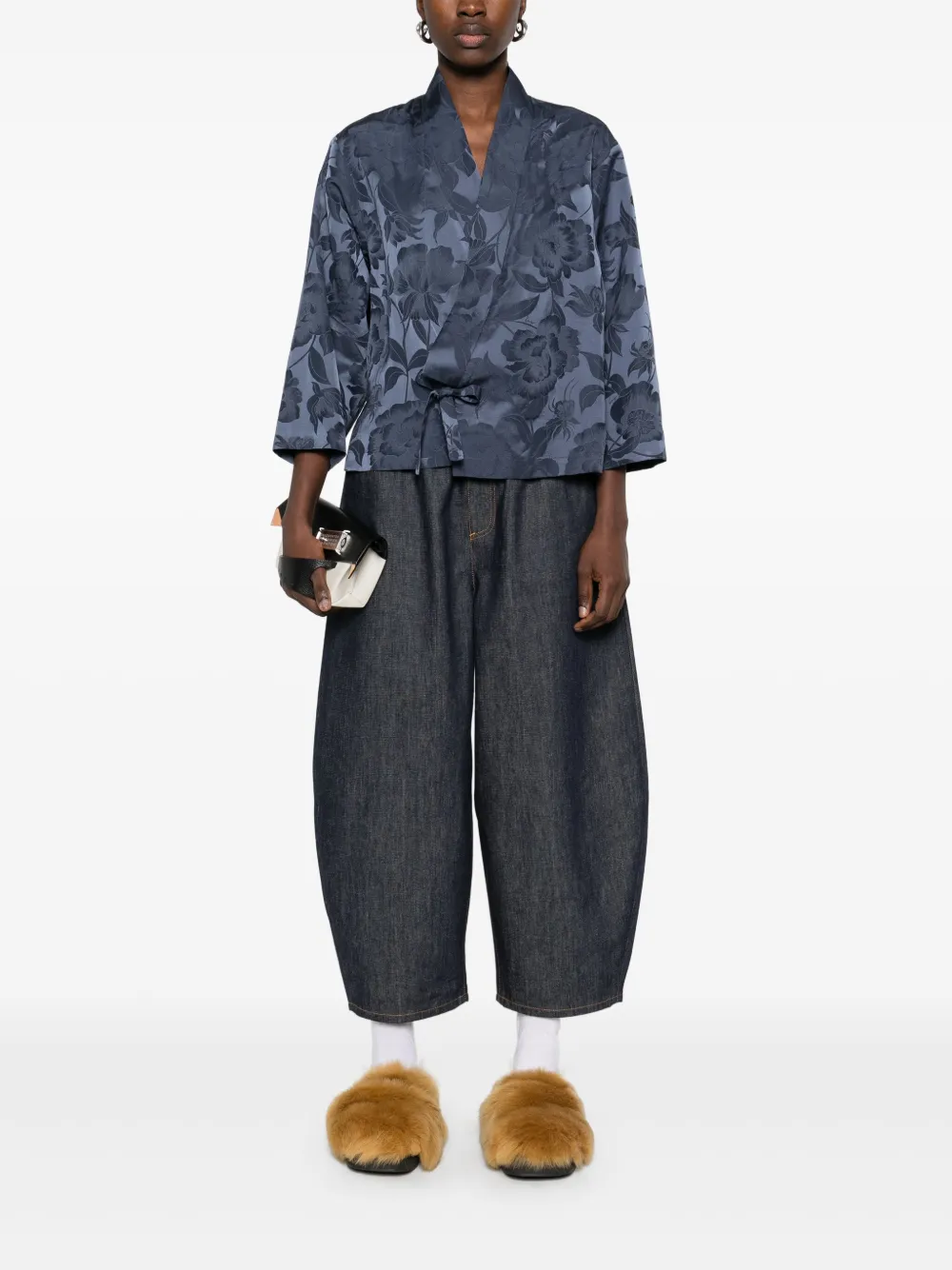 Kenzo floral-jacquard jacket - Blauw