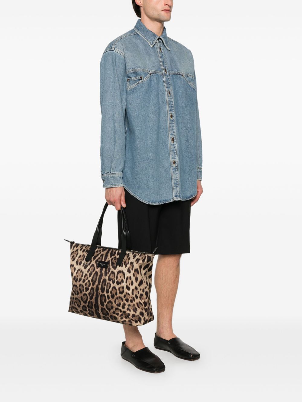 Dolce & Gabbana leopard-print tote bag - Bruin